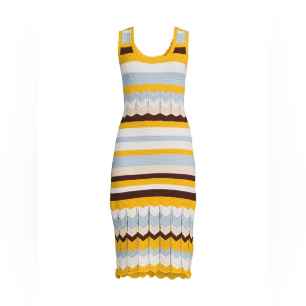 French Connection Nellis Stripe Sleeveless Cotton Sweater Dress